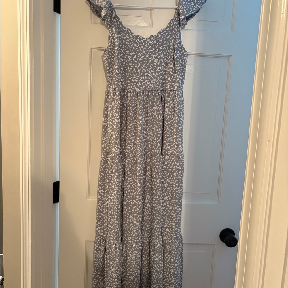 Floral Blue Maxi Dress